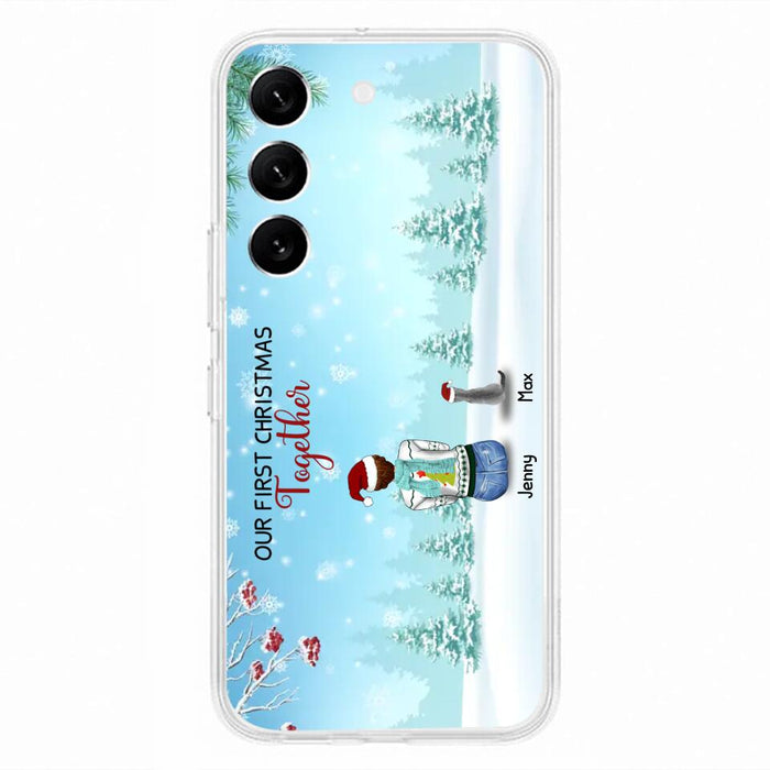 Custom Personalized Christmas Family Phone Case - Best Gift Idea For Christmas/Family With Up To 3 Kids & 3 Pets - Our First Christmas Together - Cases For iPhone & Samsung