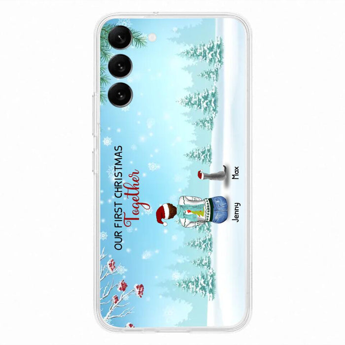 Custom Personalized Christmas Family Phone Case - Best Gift Idea For Christmas/Family With Up To 3 Kids & 3 Pets - Our First Christmas Together - Cases For iPhone & Samsung