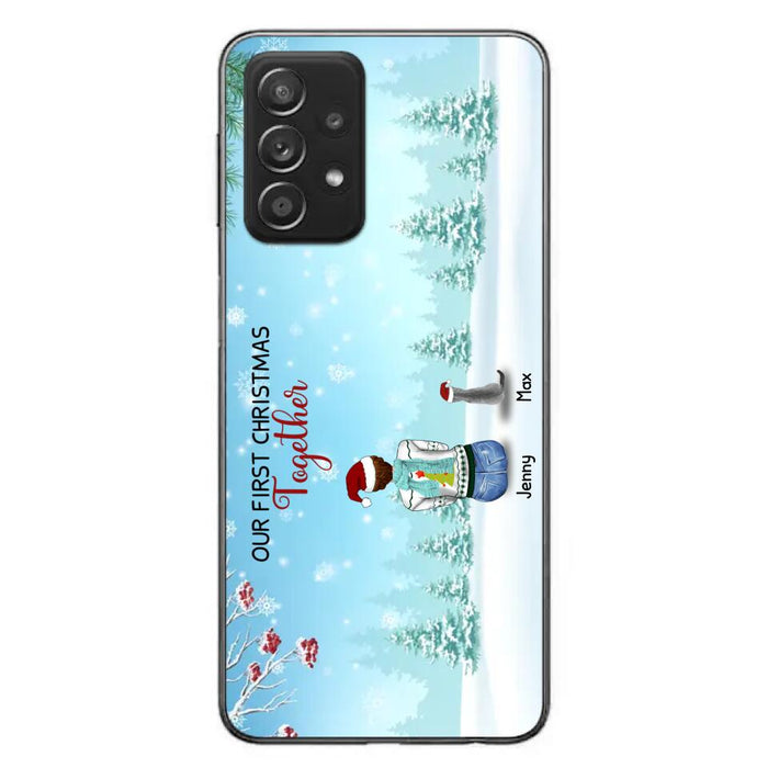 Custom Personalized Christmas Family Phone Case - Best Gift Idea For Christmas/Family With Up To 3 Kids & 3 Pets - Our First Christmas Together - Cases For iPhone & Samsung