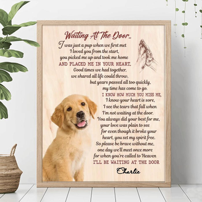 Custom Personalized Memorial Pet Photo Poster - Gift Idea For Dog/Cat Lovers - Waiting At The Door