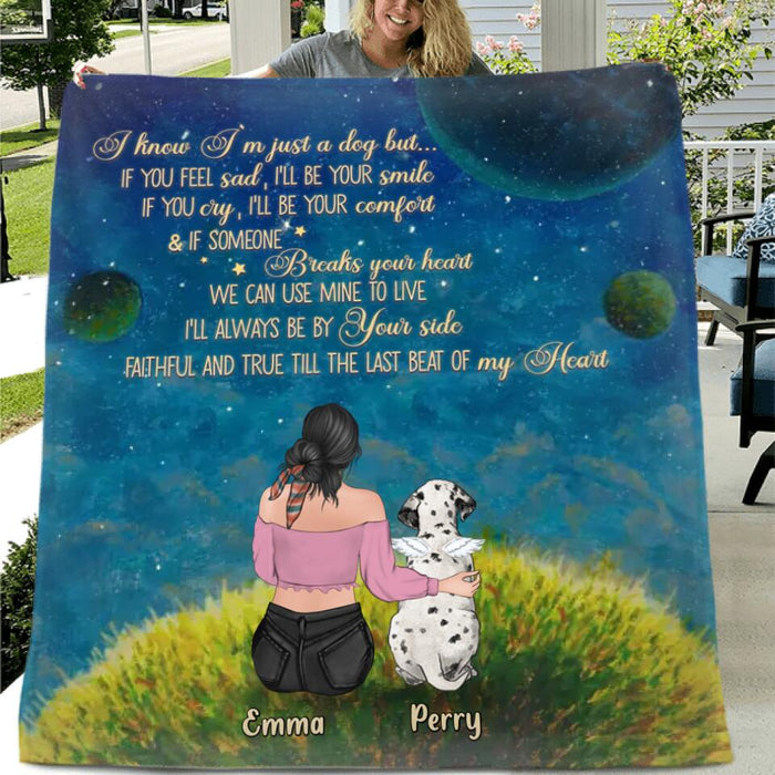 Custom Personalized Memorial Pet Mom Quilt/Fleece Blanket - Gift Idea For Dog/Cat Lovers - Upto 3 Pets - I'll Always Be By Your Side