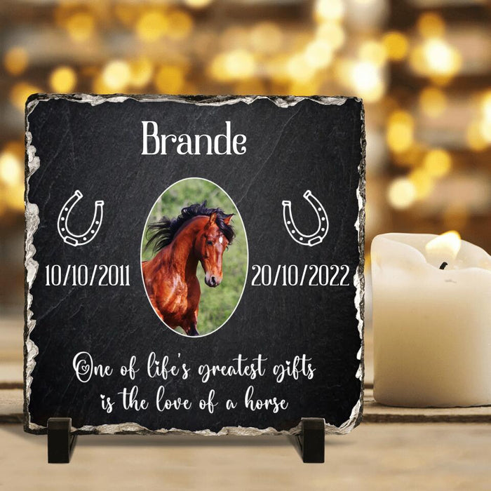 Custom Personalized Memorial Horse Photo Lithograph - Memorial Gift Idea for Horse Owners - One Of Life's Greatest Gifts Is The Love Of A Horse