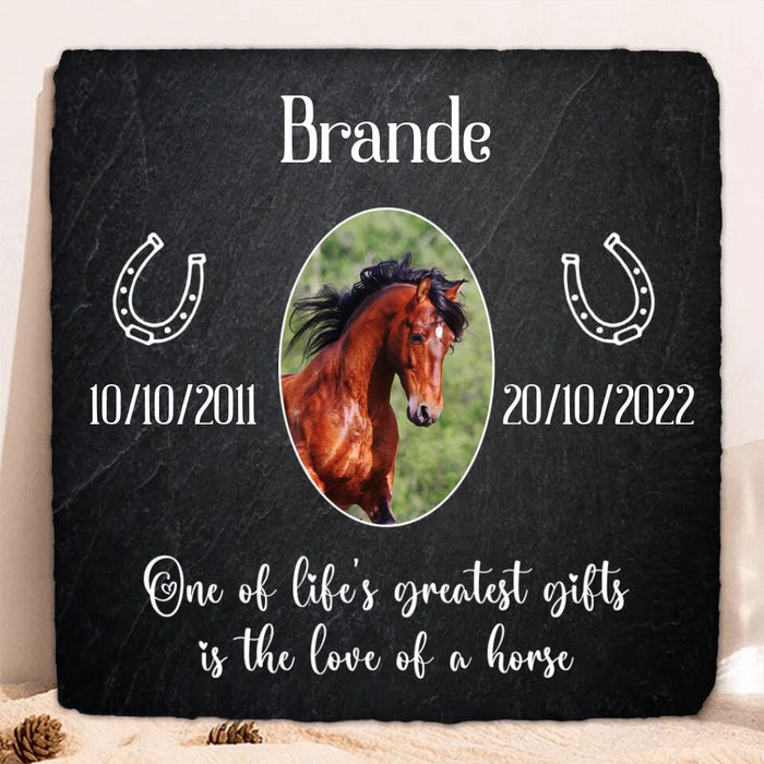 Custom Personalized Memorial Horse Photo Lithograph - Memorial Gift Idea for Horse Owners - One Of Life's Greatest Gifts Is The Love Of A Horse