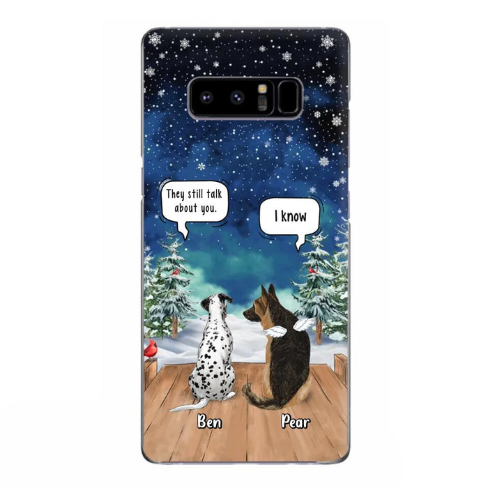 Custom Personalized Memorial Pet Phone Case - Upto 5 Pets - Memorial Gift Idea For Dog/Cat Lovers - They Still Talk About You - Case For iPhone & Samsung