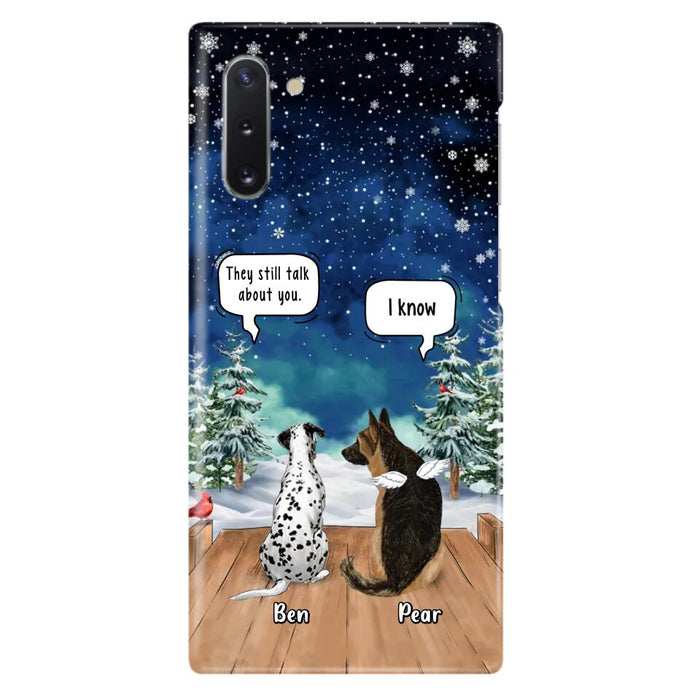 Custom Personalized Memorial Pet Phone Case - Upto 5 Pets - Memorial Gift Idea For Dog/Cat Lovers - They Still Talk About You - Case For iPhone & Samsung