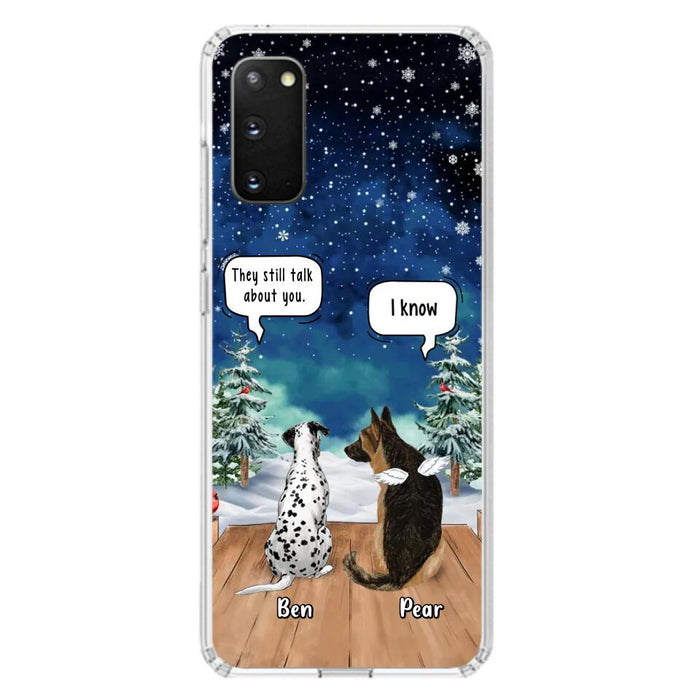 Custom Personalized Memorial Pet Phone Case - Upto 5 Pets - Memorial Gift Idea For Dog/Cat Lovers - They Still Talk About You - Case For iPhone & Samsung