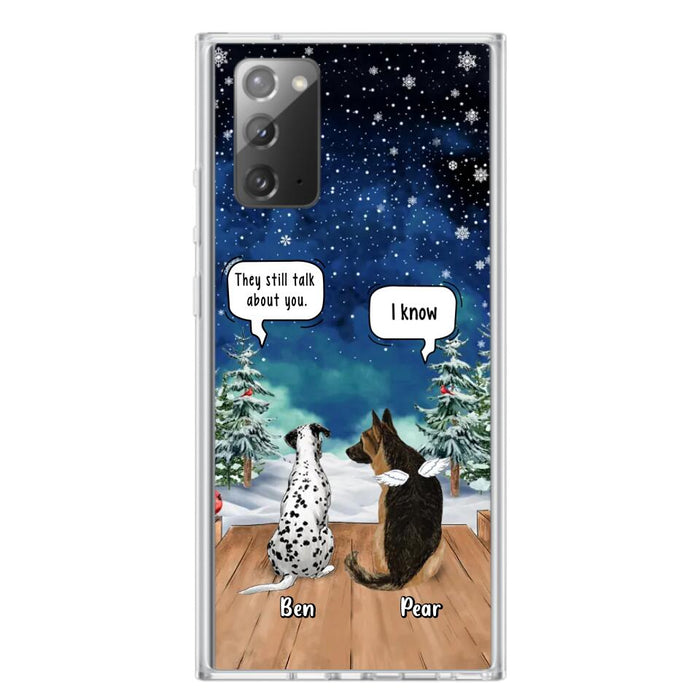 Custom Personalized Memorial Pet Phone Case - Upto 5 Pets - Memorial Gift Idea For Dog/Cat Lovers - They Still Talk About You - Case For iPhone & Samsung