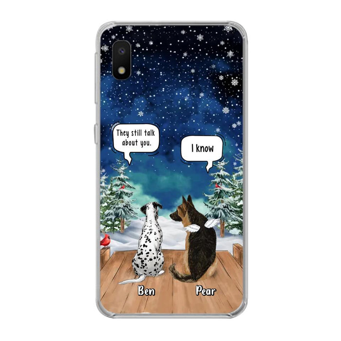 Custom Personalized Memorial Pet Phone Case - Upto 5 Pets - Memorial Gift Idea For Dog/Cat Lovers - They Still Talk About You - Case For iPhone & Samsung