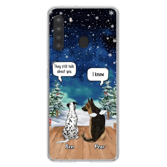 Custom Personalized Memorial Pet Phone Case - Upto 5 Pets - Memorial Gift Idea For Dog/Cat Lovers - They Still Talk About You - Case For iPhone & Samsung