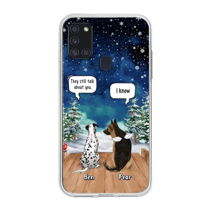 Custom Personalized Memorial Pet Phone Case - Upto 5 Pets - Memorial Gift Idea For Dog/Cat Lovers - They Still Talk About You - Case For iPhone & Samsung