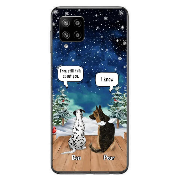 Custom Personalized Memorial Pet Phone Case - Upto 5 Pets - Memorial Gift Idea For Dog/Cat Lovers - They Still Talk About You - Case For iPhone & Samsung