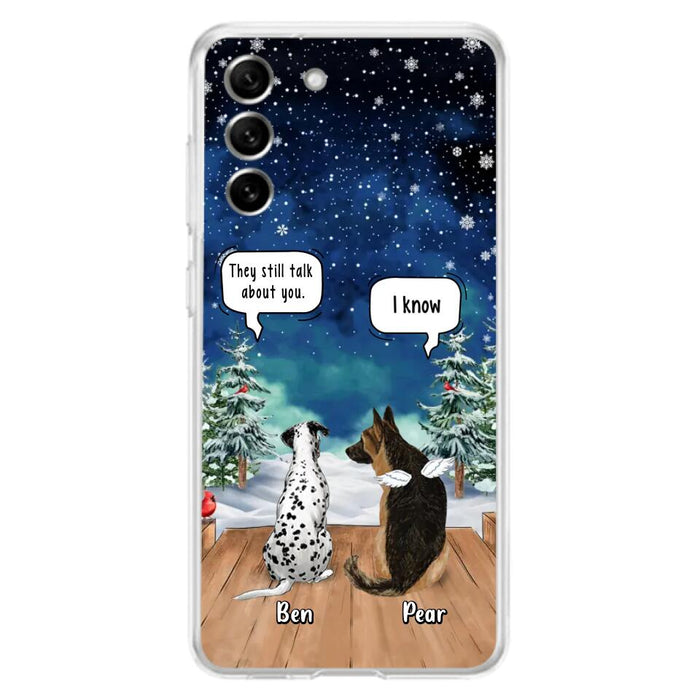 Custom Personalized Memorial Pet Phone Case - Upto 5 Pets - Memorial Gift Idea For Dog/Cat Lovers - They Still Talk About You - Case For iPhone & Samsung