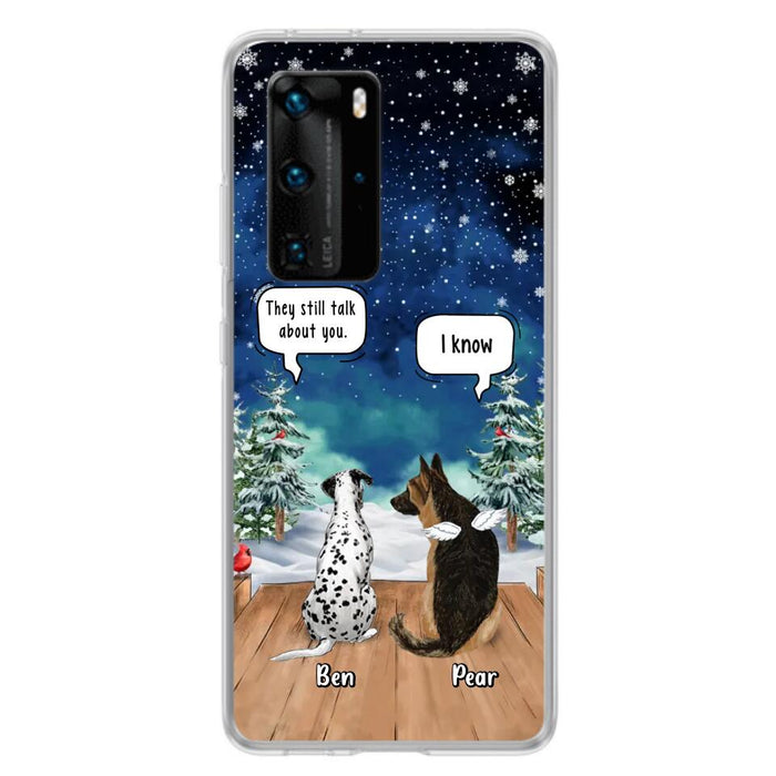 Custom Personalized Memorial Pet Phone Case - Upto 5 Pets - Memorial Gift Idea For Dog/Cat Lovers - They Still Talk About You - Case For Oppo, Xiaomi & Huawei