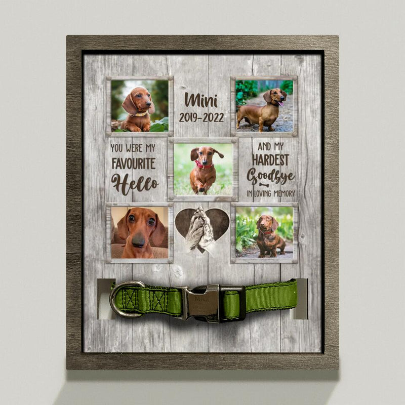 Custom Personalized Memorial Pet Loss Frame - Memorial Gift Idea Pet Owner - Upload 5 Photos - You Were My Favourite Hello & My Hardest Goodbye In Loving Memory