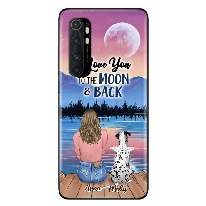 Custom Personalized Memorial Pet Phone Case - Upto 4 Pets - Gift For Dog/Cat Lover - I Love You To The Moon & Back - Case For Xiaomi, Oppo And Huawei