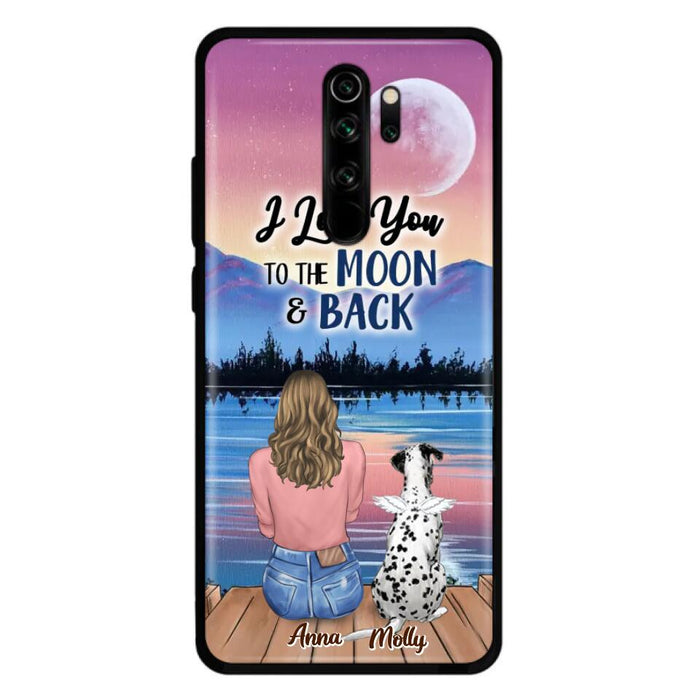 Custom Personalized Memorial Pet Phone Case - Upto 4 Pets - Gift For Dog/Cat Lover - I Love You To The Moon & Back - Case For Xiaomi, Oppo And Huawei