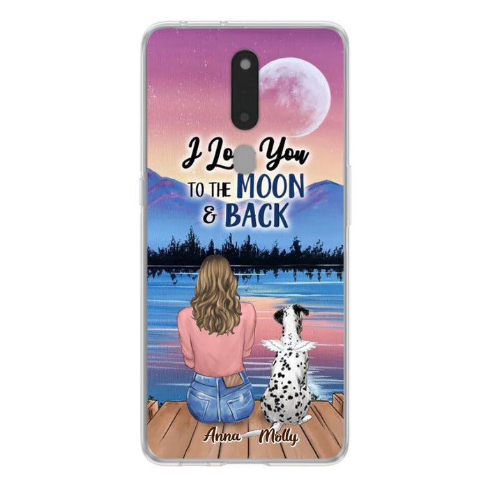 Custom Personalized Memorial Pet Phone Case - Upto 4 Pets - Gift For Dog/Cat Lover - I Love You To The Moon & Back - Case For Xiaomi, Oppo And Huawei