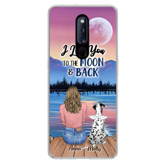 Custom Personalized Memorial Pet Phone Case - Upto 4 Pets - Gift For Dog/Cat Lover - I Love You To The Moon & Back - Case For Xiaomi, Oppo And Huawei