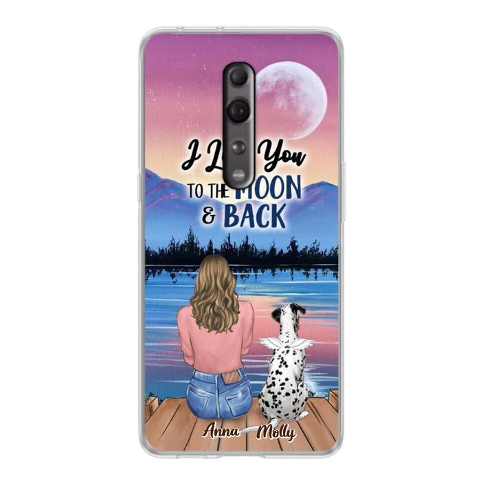 Custom Personalized Memorial Pet Phone Case - Upto 4 Pets - Gift For Dog/Cat Lover - I Love You To The Moon & Back - Case For Xiaomi, Oppo And Huawei