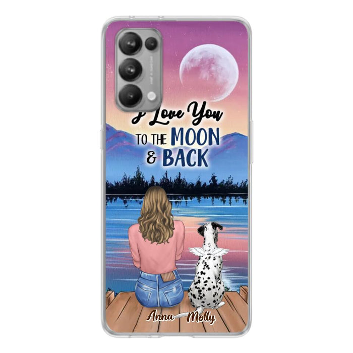 Custom Personalized Memorial Pet Phone Case - Upto 4 Pets - Gift For Dog/Cat Lover - I Love You To The Moon & Back - Case For Xiaomi, Oppo And Huawei