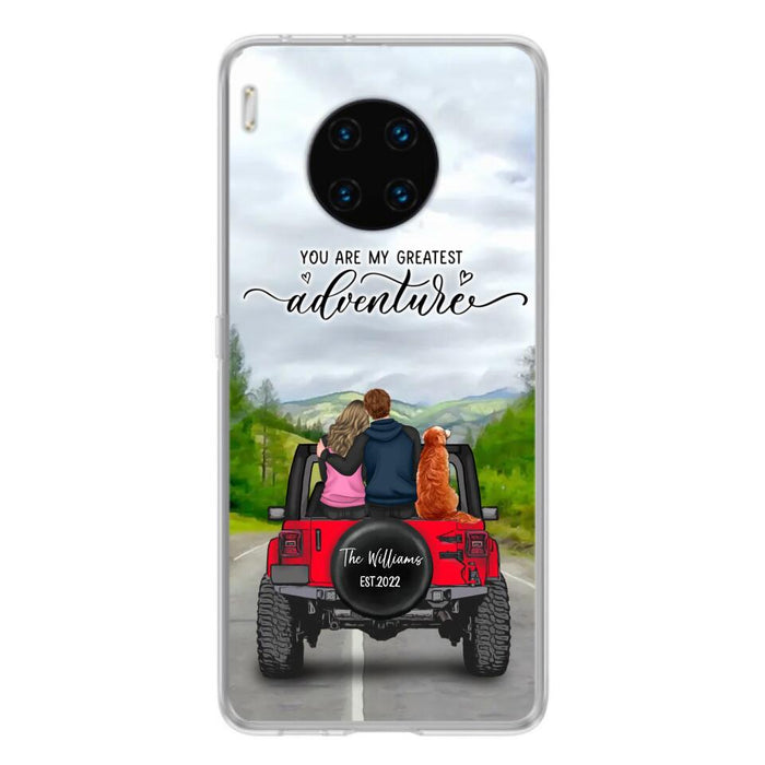 Custom Personalized Off-Road Couple Phone Case - Couple With Upto 4 Dogs- Gift Idea For Couple/ Dog Lover - You Are My Greatest Adventure - Case For Xiaomi, Oppo And Huawei