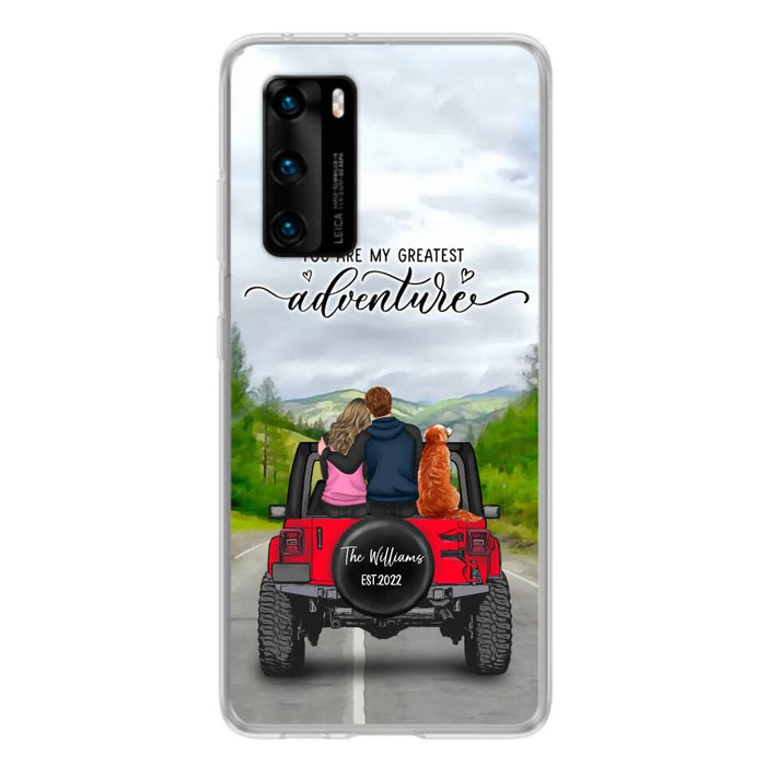 Custom Personalized Off-Road Couple Phone Case - Couple With Upto 4 Dogs- Gift Idea For Couple/ Dog Lover - You Are My Greatest Adventure - Case For Xiaomi, Oppo And Huawei