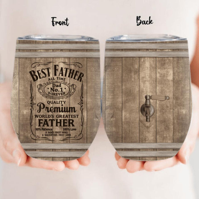 Happy Father's Day Wine Tumbler - Gift Idea From Daughter/ Son To Father