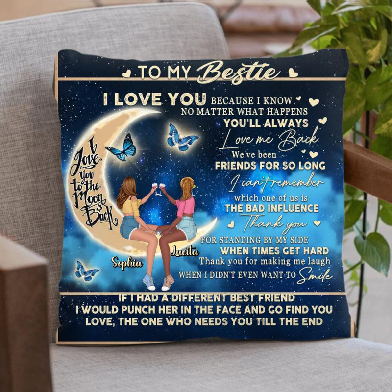 Personalized Besties Fleece Throw Blanket/Quilt/Pillow Cover - Gift Idea For Best Friends/Besties - To My Bestie