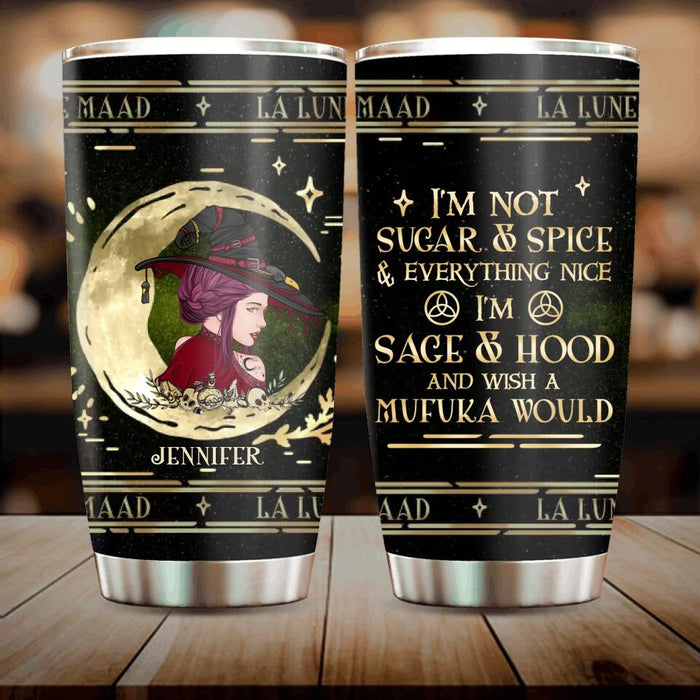 Custom Personalized La Lune Witch Tumbler - Gift Idea For Witch - I'm Not Sugar & Spice & Everything Nice