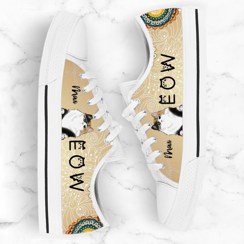 Personalized Meow Cat Sneakers - Up to 4 Cats - Gift Idea For Cat Lovers