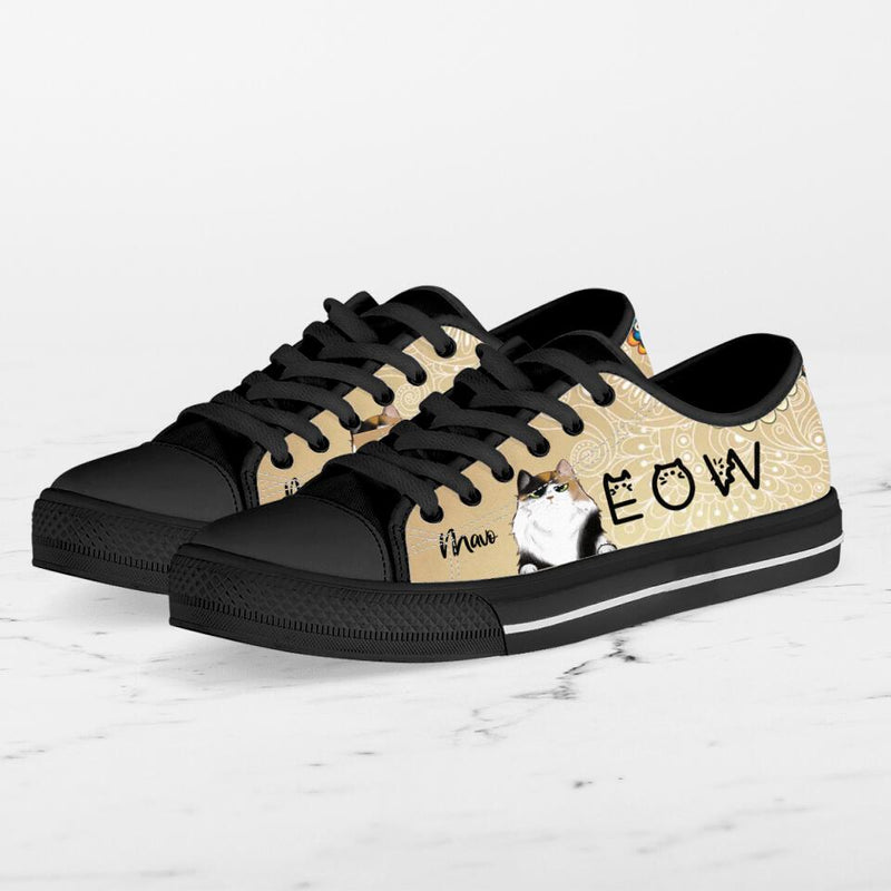 Personalized Meow Cat Sneakers - Up to 4 Cats - Gift Idea For Cat Lovers