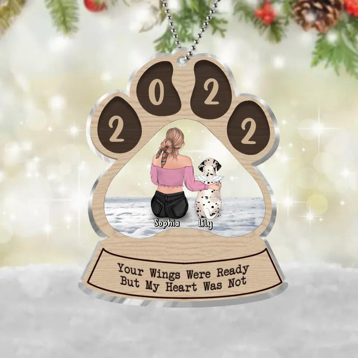 Custom Personalized Memorial Dog Acrylic Ornament - Memorial Gift Idea For Dog Owner - Your Wings Were Ready But My Heart Was Not