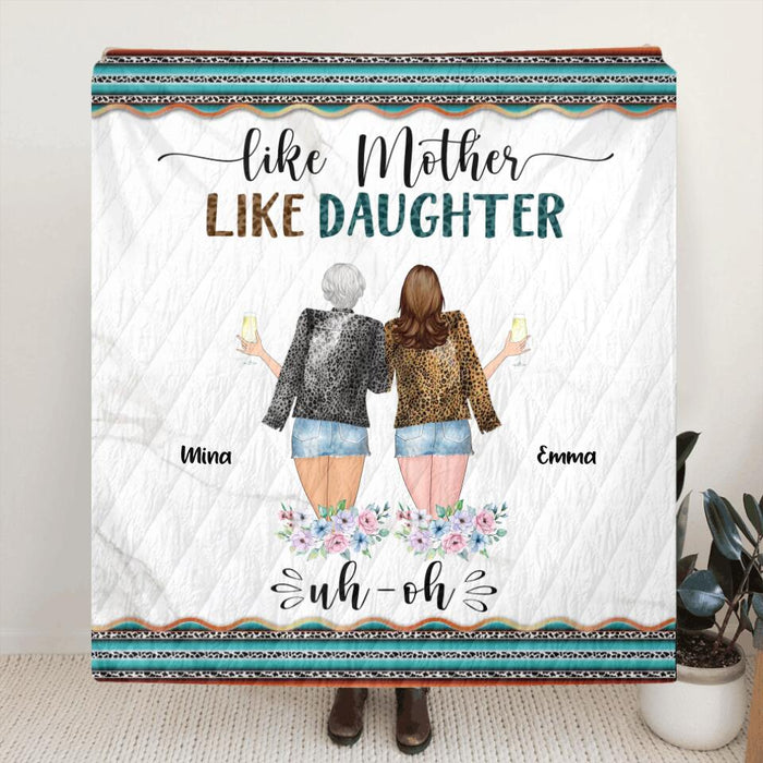 Personalized Single Layer Fleece/ Quilt - Gift Idea For Mother/ Daughter/ Birthday - Mother's Day Gift From Daughter - Like Mother Like Daughter