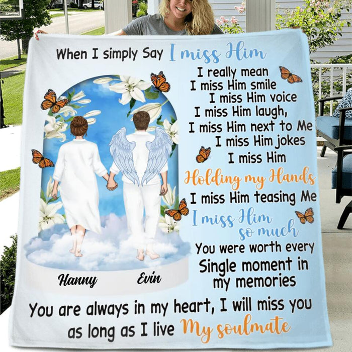 Custom Personalized Memorial Couple Quilt/Single Layer Fleece Blanket - Memorial Gift Idea For Couple - You Are Always In My Heart