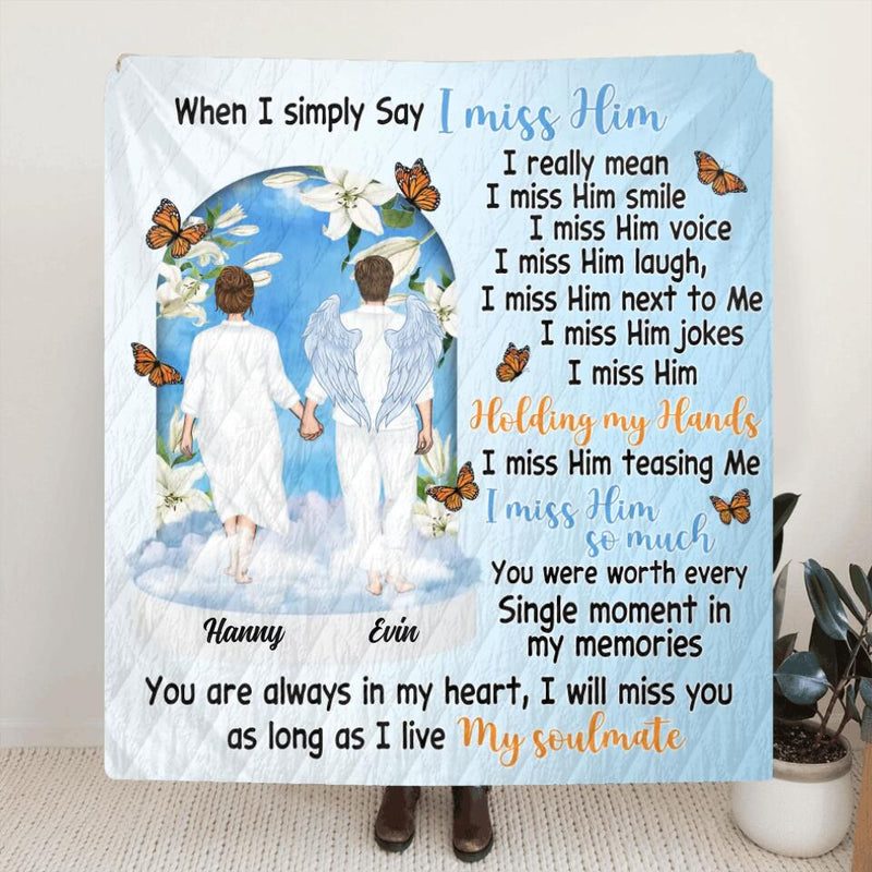 Personalized Memorial Couple Quilt/Fleece Throw Blanket - Memorial Gift Idea For Couple - You Are Always In My Heart