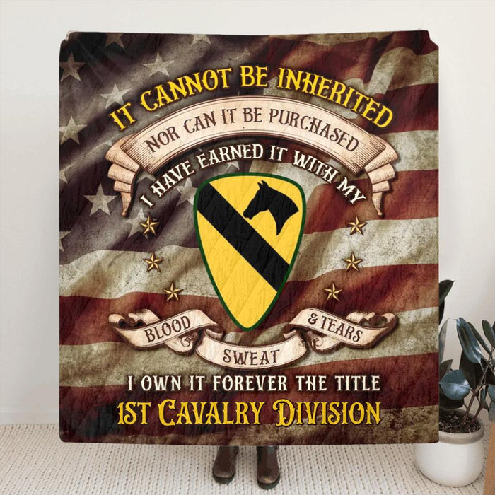 Custom Personalized U.S Veteran Fleece/Quilt Blanket - Gift Idea For Veterans - It Cannot Be Inherited Nor Can It Be Purchased