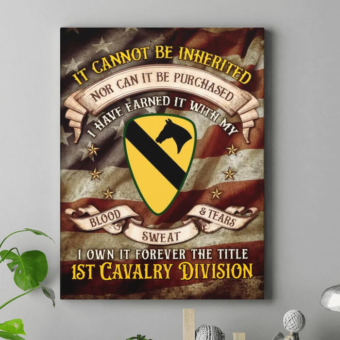 Custom Personalized U.S Veteran Canvas - Gift Idea For Veterans - It Cannot Be Inherited Nor Can It Be Purchased