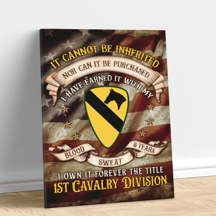 Custom Personalized U.S Veteran Canvas - Gift Idea For Veterans - It Cannot Be Inherited Nor Can It Be Purchased