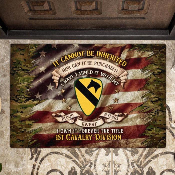 Custom Personalized U.S Veteran Doormat - Gift Idea For Veterans - It Cannot Be Inherited Nor Can It Be Purchased