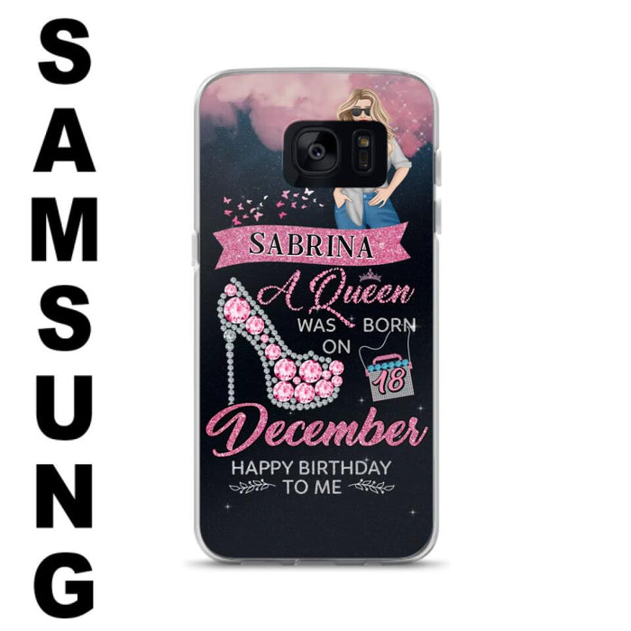 Custom Personalized Birthday Queen Phone Case - Gift Idea For Friends/Birthday - A Queen Was Born - Case for iPhone/Samsung