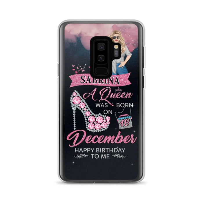 Custom Personalized Birthday Queen Phone Case - Gift Idea For Friends/Birthday - A Queen Was Born - Case for iPhone/Samsung