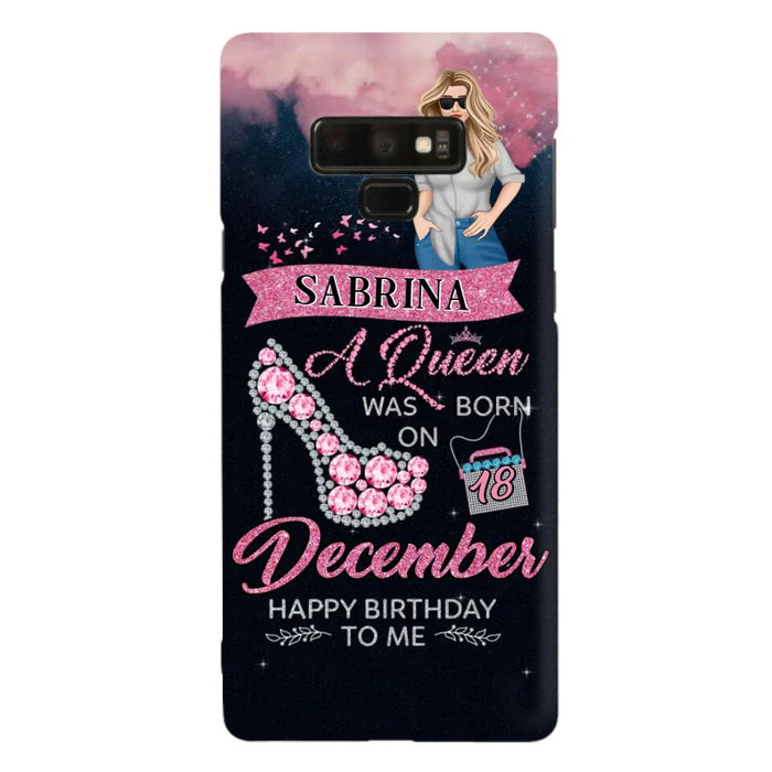 Custom Personalized Birthday Queen Phone Case - Gift Idea For Friends/Birthday - A Queen Was Born - Case for iPhone/Samsung