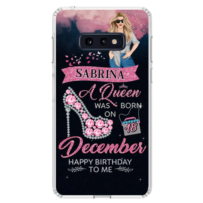 Custom Personalized Birthday Queen Phone Case - Gift Idea For Friends/Birthday - A Queen Was Born - Case for iPhone/Samsung