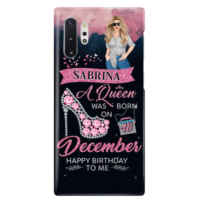 Custom Personalized Birthday Queen Phone Case - Gift Idea For Friends/Birthday - A Queen Was Born - Case for iPhone/Samsung