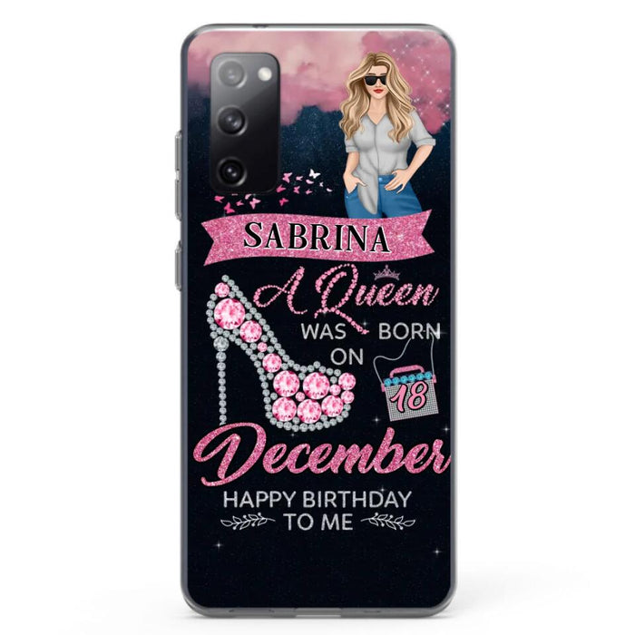 Custom Personalized Birthday Queen Phone Case - Gift Idea For Friends/Birthday - A Queen Was Born - Case for iPhone/Samsung