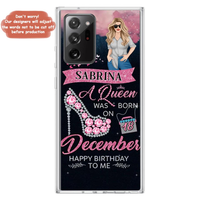 Custom Personalized Birthday Queen Phone Case - Gift Idea For Friends/Birthday - A Queen Was Born - Case for iPhone/Samsung