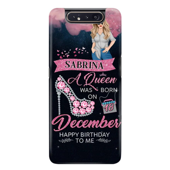 Custom Personalized Birthday Queen Phone Case - Gift Idea For Friends/Birthday - A Queen Was Born - Case for iPhone/Samsung