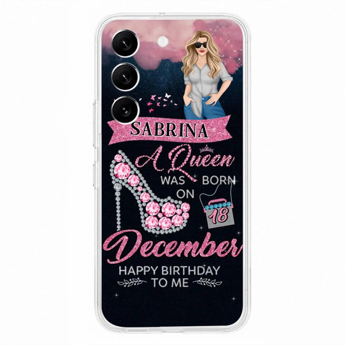 Custom Personalized Birthday Queen Phone Case - Gift Idea For Friends/Birthday - A Queen Was Born - Case for iPhone/Samsung