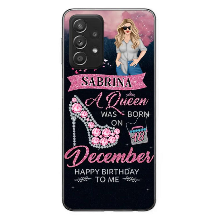 Custom Personalized Birthday Queen Phone Case - Gift Idea For Friends/Birthday - A Queen Was Born - Case for iPhone/Samsung