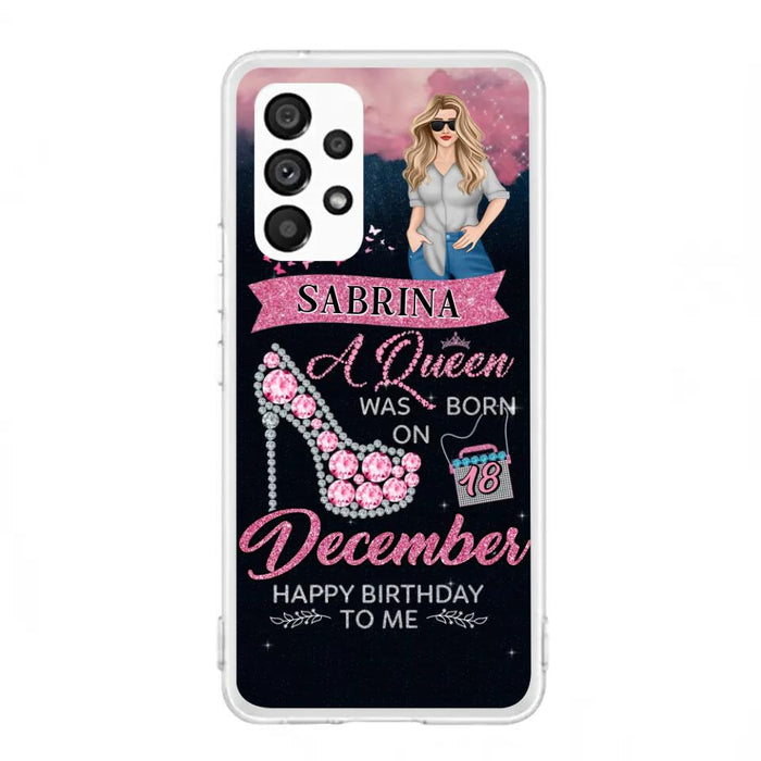 Custom Personalized Birthday Queen Phone Case - Gift Idea For Friends/Birthday - A Queen Was Born - Case for iPhone/Samsung